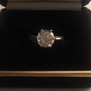 Sterling silver diamond ring
